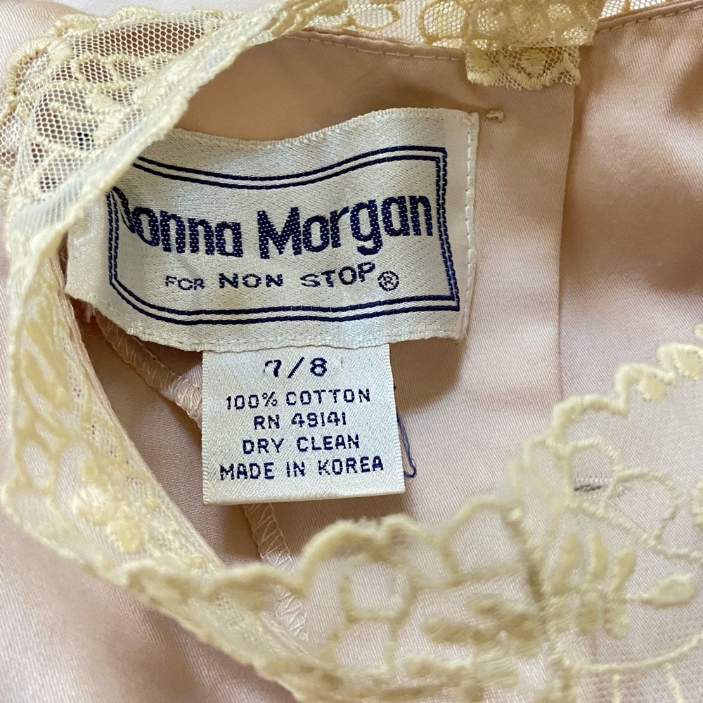 Vintage Dead Stock Donna Morgan 40s 50s Style Dress Floral Embroidered Blush - Picture 12 of 15